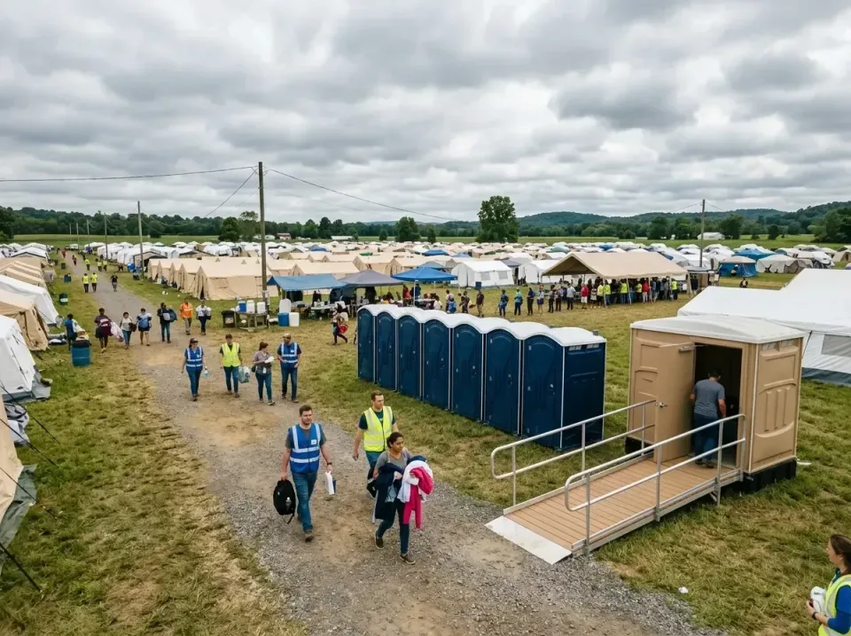 disaster-relief-camp-restrooms-010 — frequently asked questions, Dumpster & Portable Bathrooms Rental in Town and Country, MO